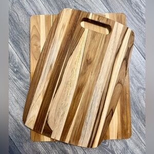 Wooden Cutting Board Set - Natural Brown 18x14”. Board 18x12 both are brand new
